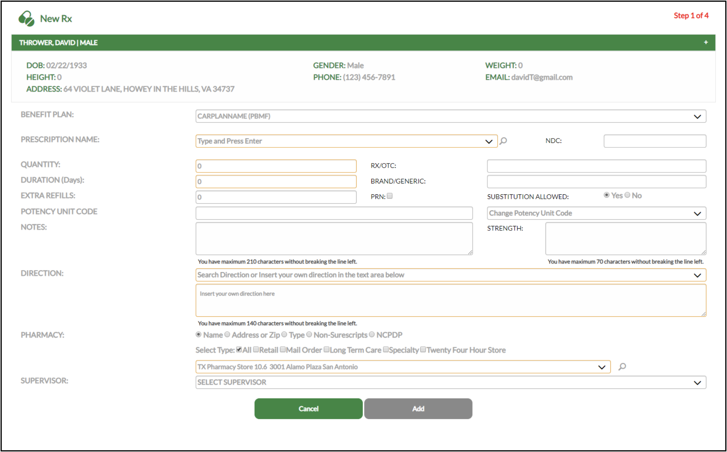 Original New Rx page